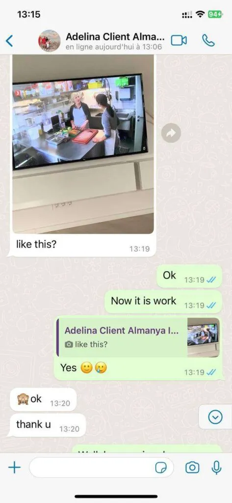 WhatsApp customer chat feedback screenshot 4
